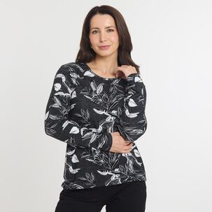 Sweater Print Regular Manga Larga Cuello Redondo Mujer Geeps