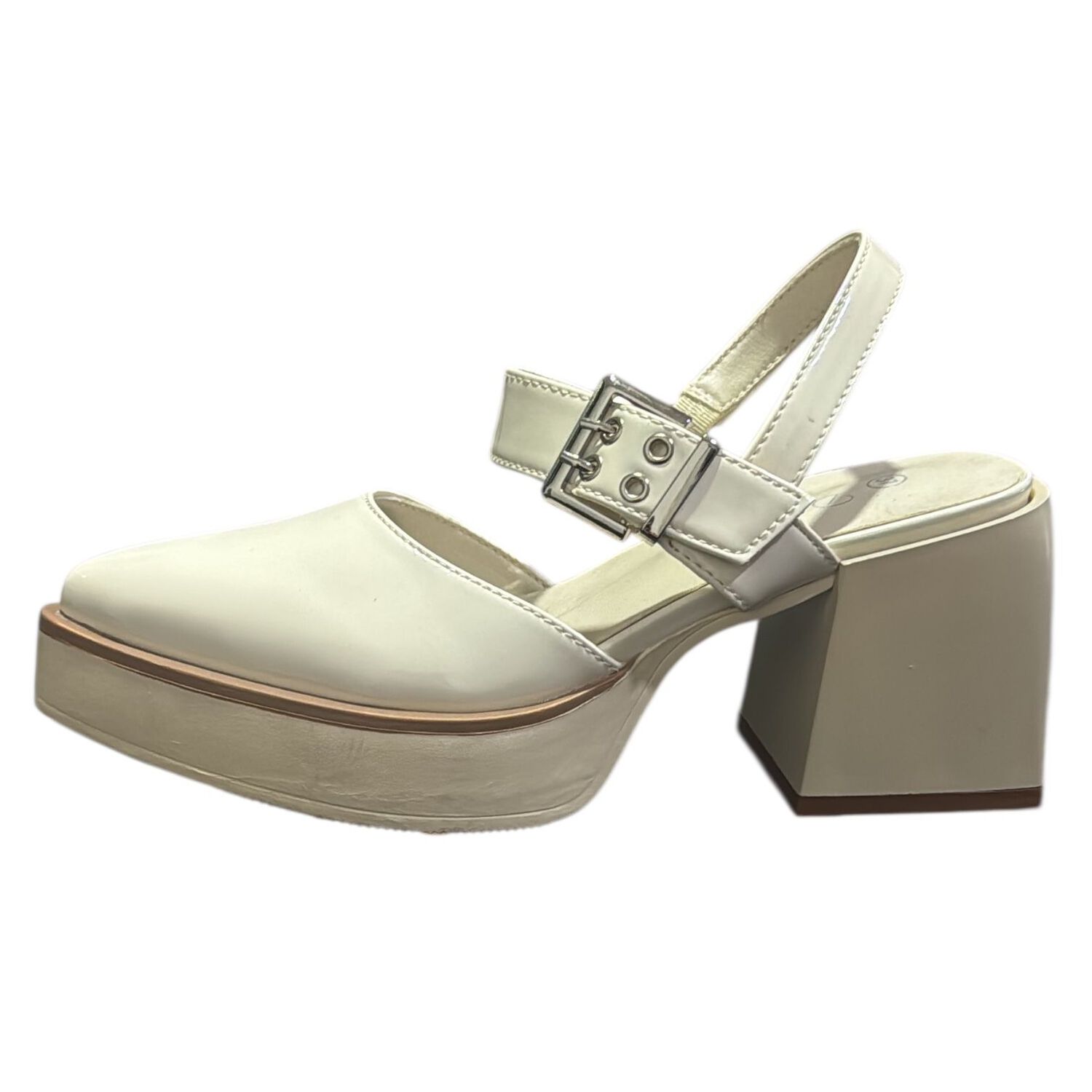 Zapato Para Mujer Taco Grueso Blanco Danicolle image number 3.0