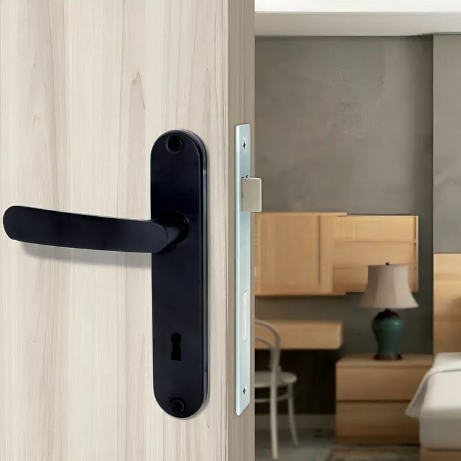 Cerradura Embutir Odis Simona 7040 Dormitorio - Negro image number 2.0
