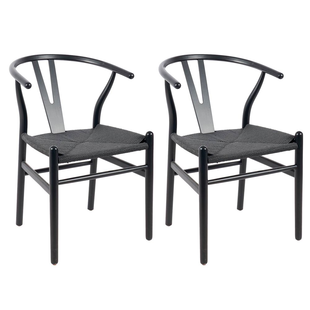 Pack 2 Sillas Comedor Novahus Wishbone Negra image number 0.0