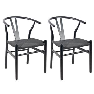 Pack 2 Sillas Comedor Novahus Wishbone Negra