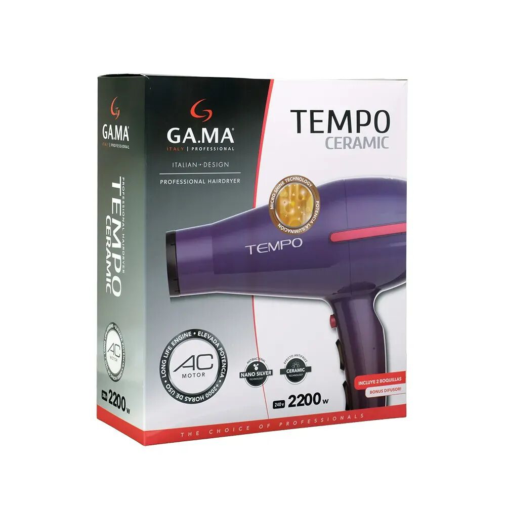 Secador De Pelo Gama Tempo St 220 Motor Ac 2200 Watts Violeta image number 4.0