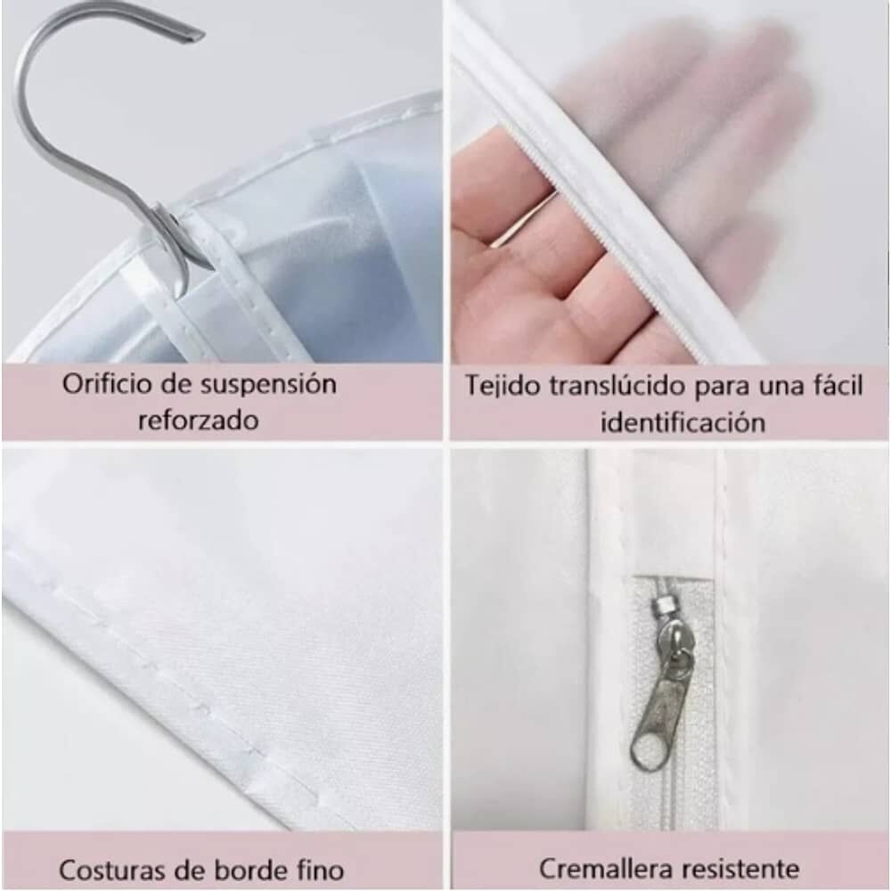 12 Bolsas Transparentes Cubre Trajes Colgar Closet 60*120cm image number 3.0