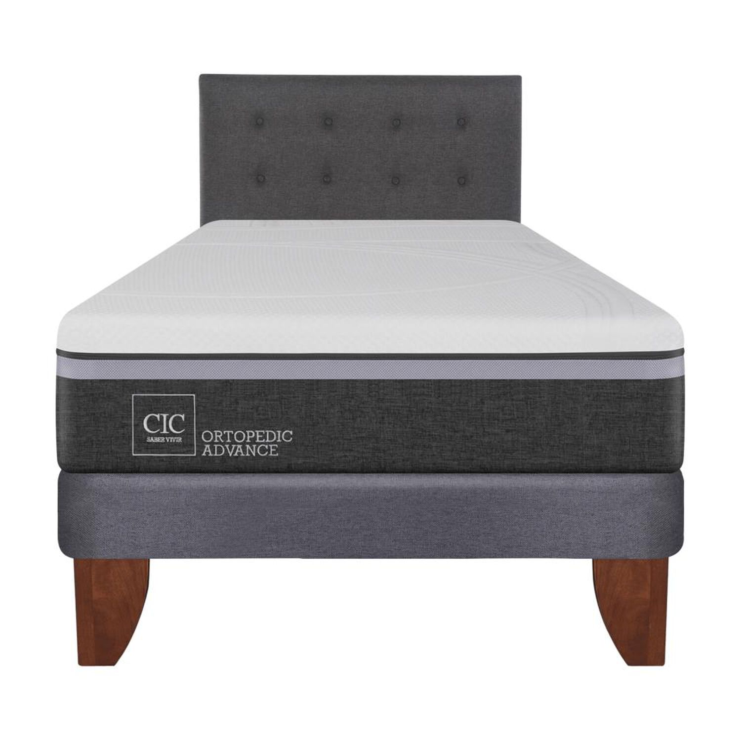 Cama Europea Cic Ortopedic Advance / 1.5 Plazas / Base Normal + Respaldo image number 0.0