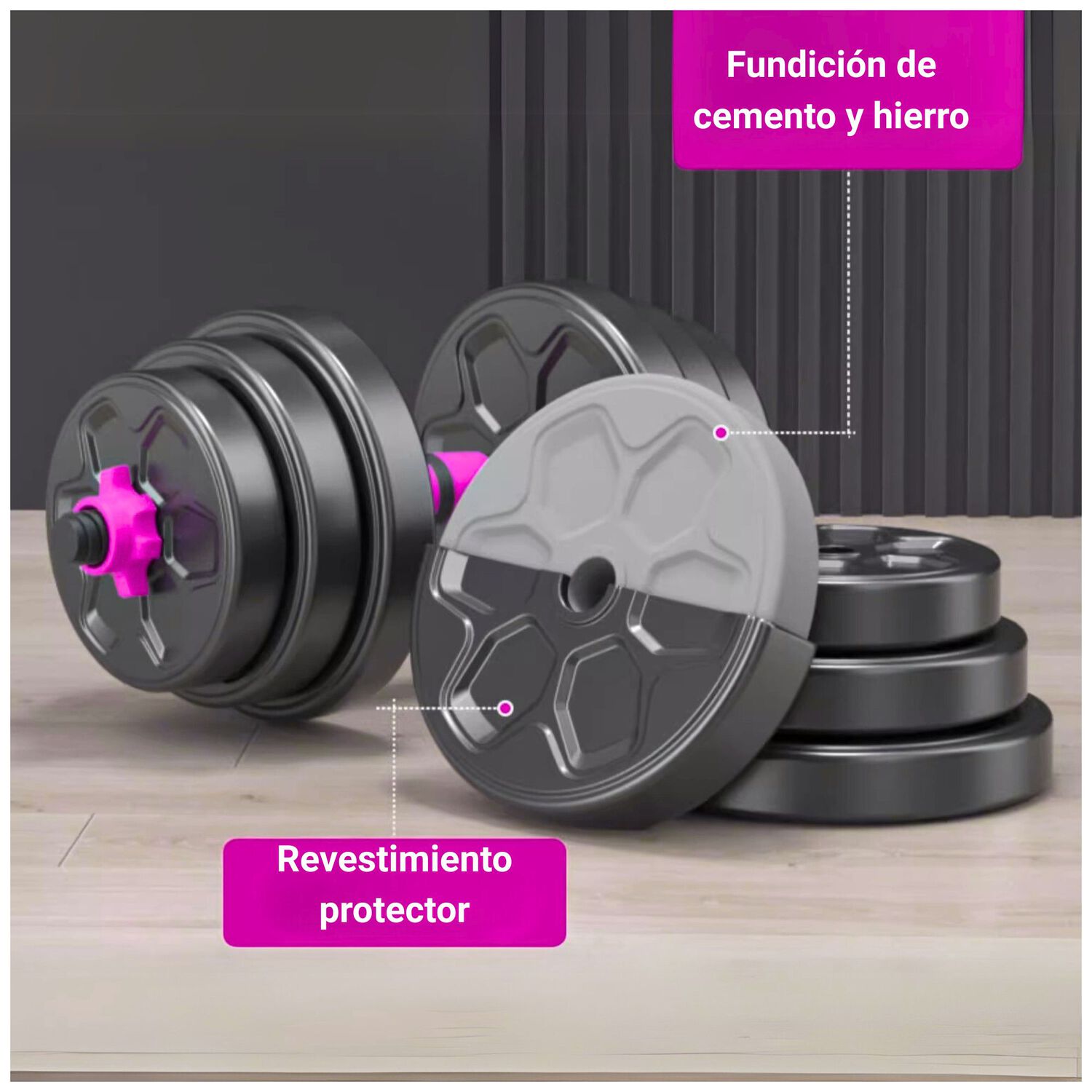 Set Mancuernas Convertible A Barra Ajustables 10 Kg image number 4.0