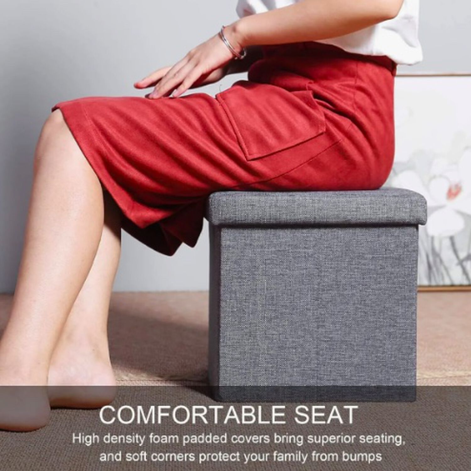 Puff Silla Cubo Organizador Plegable image number 2.0