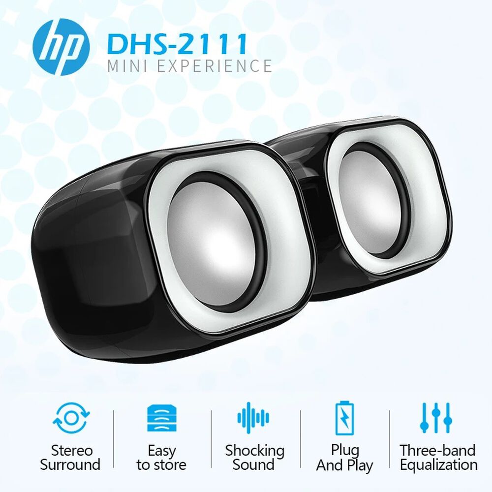 Parlante Multimedia Hp Para Pc Notebook Usb35mm Color Negro image number 2.0