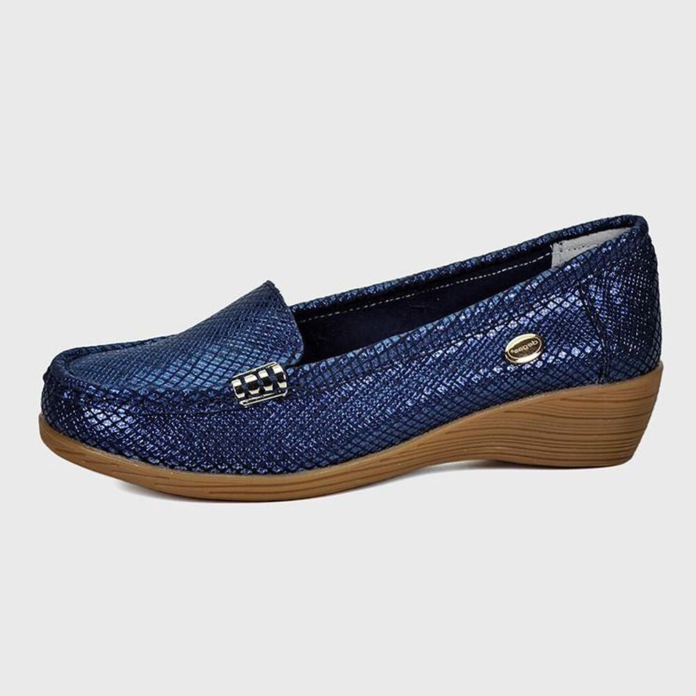Mocasín Cuero Helen Azul Snake image number 1.0