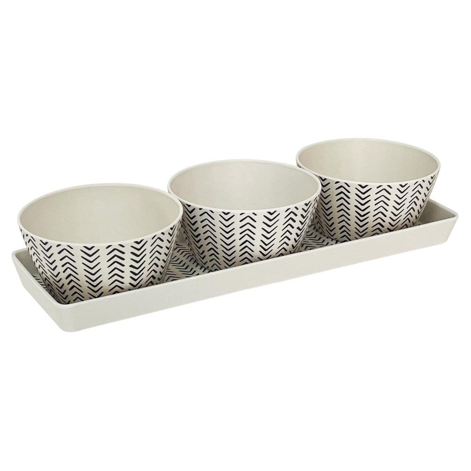 Set 3 Bowls Con Bandeja Flechas Decogreen image number 0.0