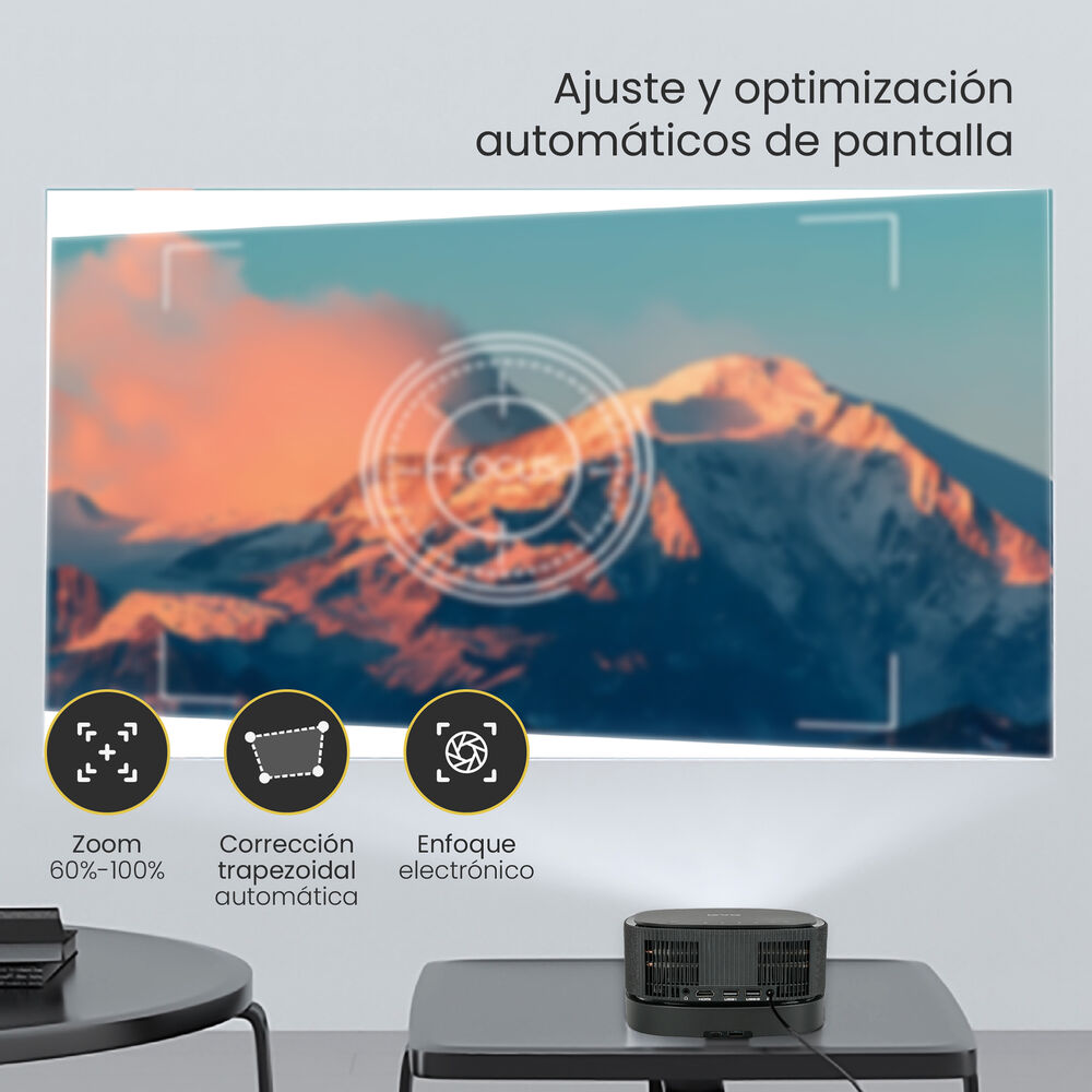 Proyector Portatil Smart Lumix 9000lm + Telón 80" Levo image number 3.0