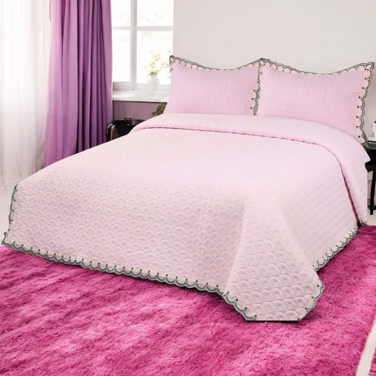 Cubrecama Tipo Quilt Bordado 2 Plazas-06 image number 1.0