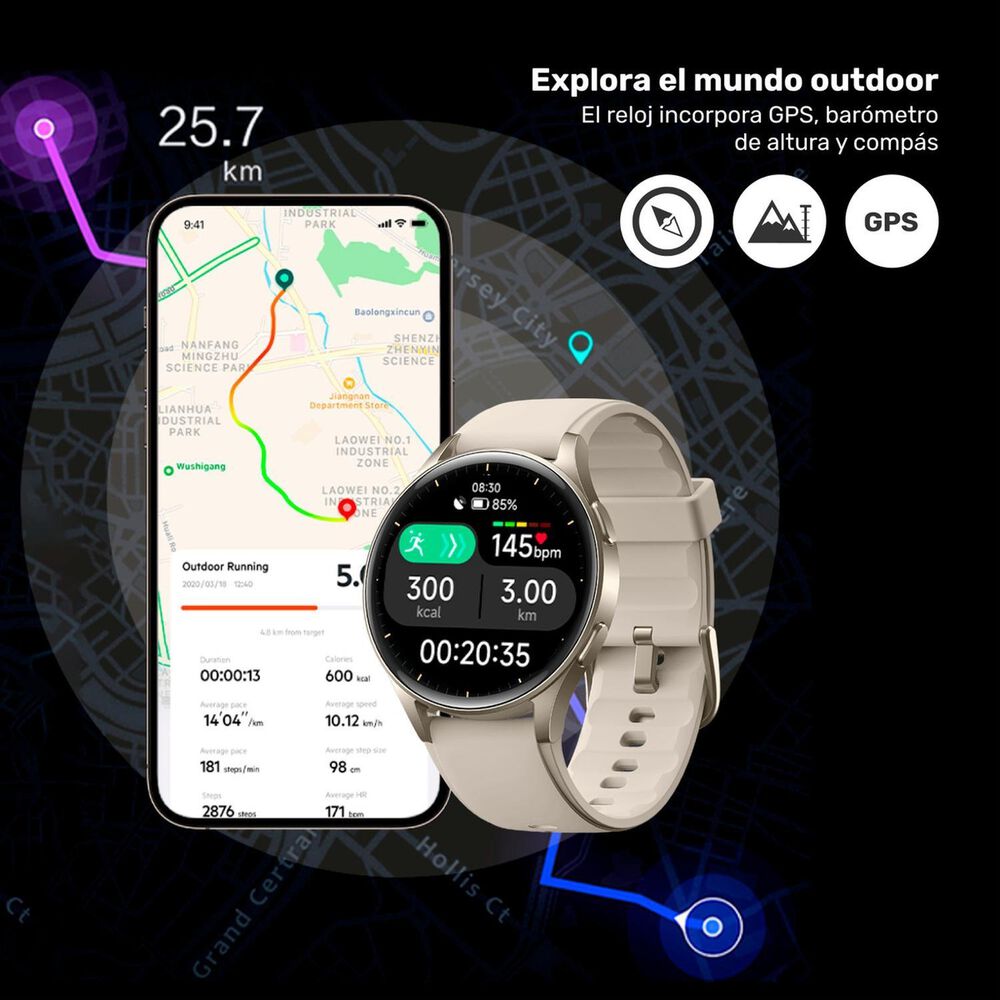 Reloj Smartwatch Lhotse Vibe 05 Gps Black 45mm image number 2.0