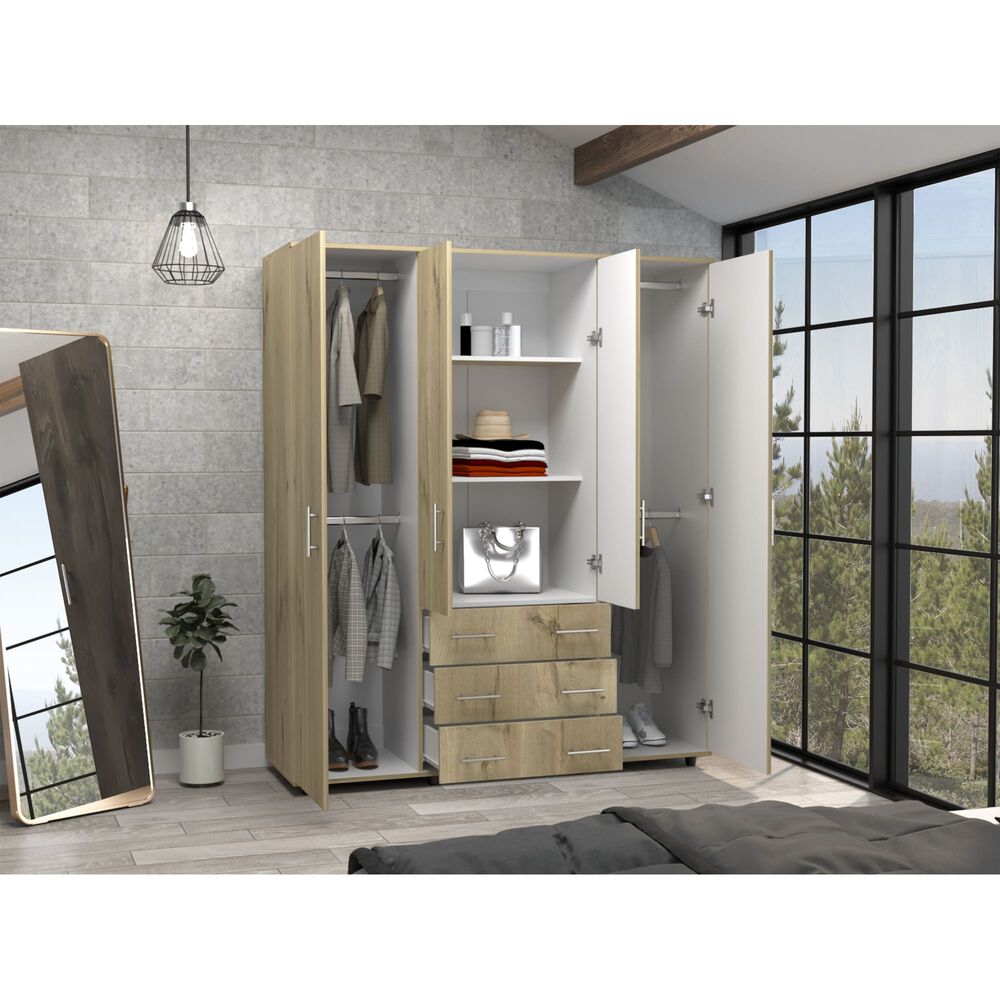 Closet 4 Puertas Caf&eacute; Claro Y Blanco 179x150x49,3 Cm image number 5.0