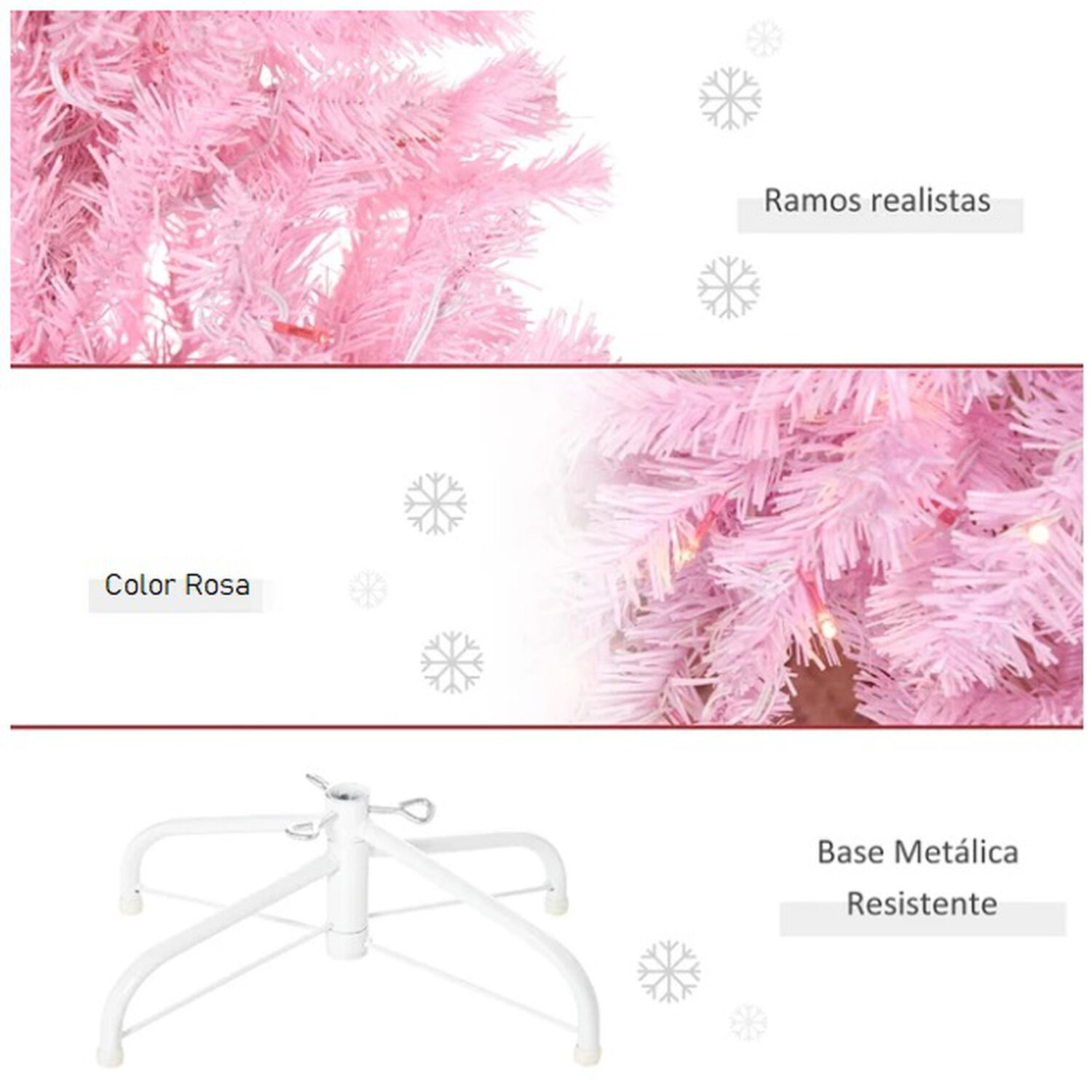 &Aacute;rbol Navide&ntilde;o Artificial Altura 180cm Color Rosa image number 1.0
