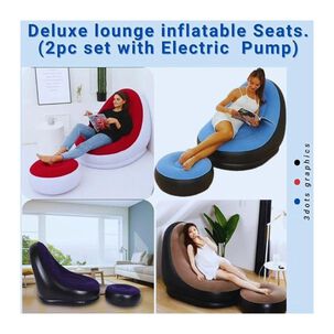 Sill&oacute;n Sof&aacute; Inflable Con Puff Reposapi&eacute;s Tumbona