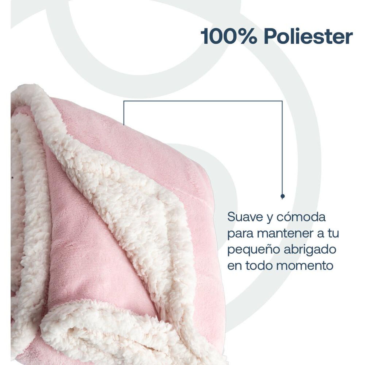 Manta Sherpa Bebesit De Polar - Rosa image number 3.0