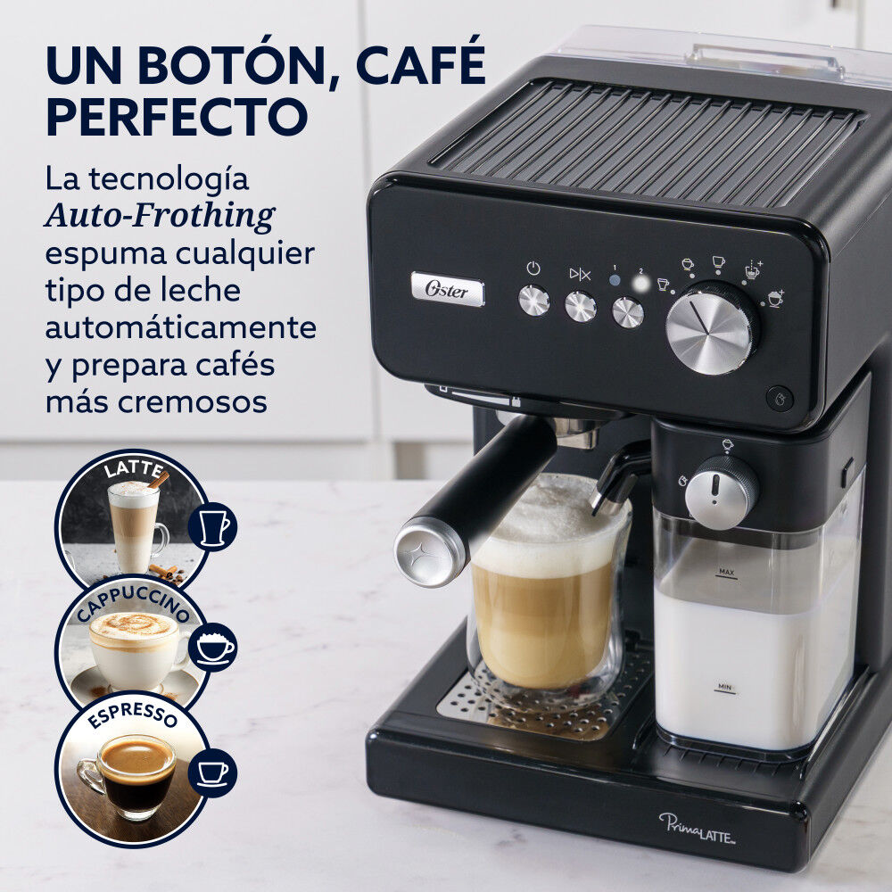 Cafetera Autom&aacute;tica Oster Primalatte Negro Bvstem6604bk image number 1.0