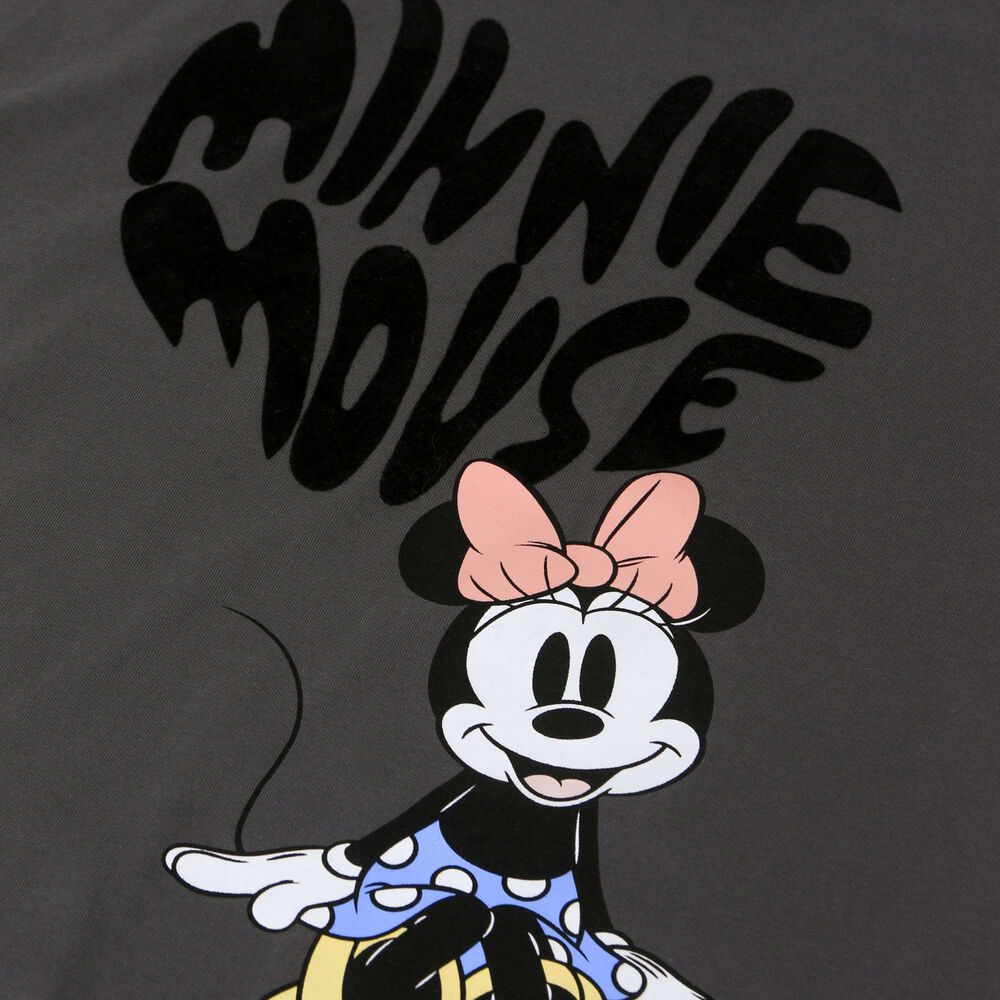 Polera Manga Larga Ni&ntilde;a Minnie Mouse Gris Oscuro Disney image number 2.0