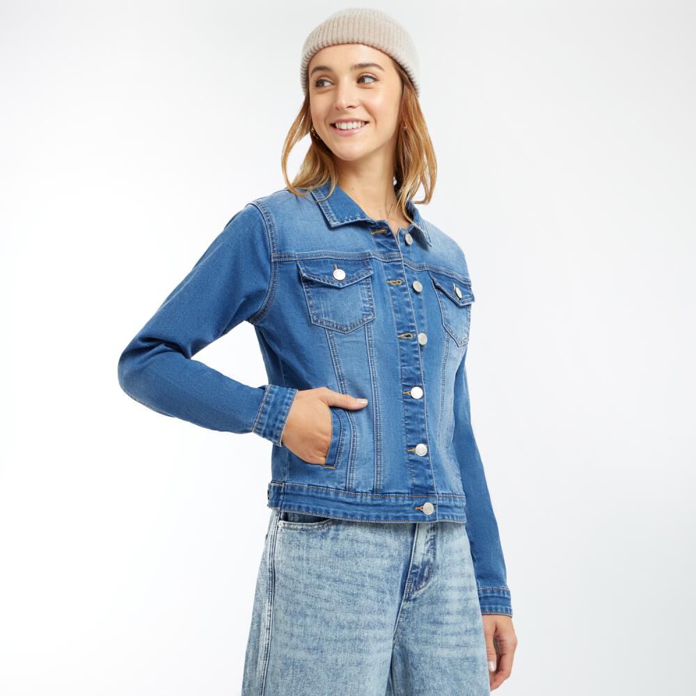 Chaqueta Denim Regular Cuello Camisero Mujer Freedom image number 2.0