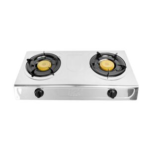 Cocina Encimera A Gas Licuado Port&aacute;til 2 Platos&nbsp;plateada