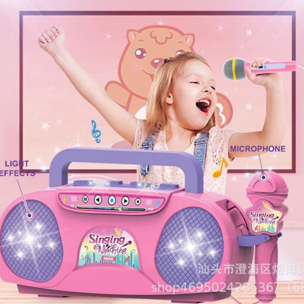 Juguete Karaoke Radio Y Microfono Para Niños Luz Y Sonido image number 4.0