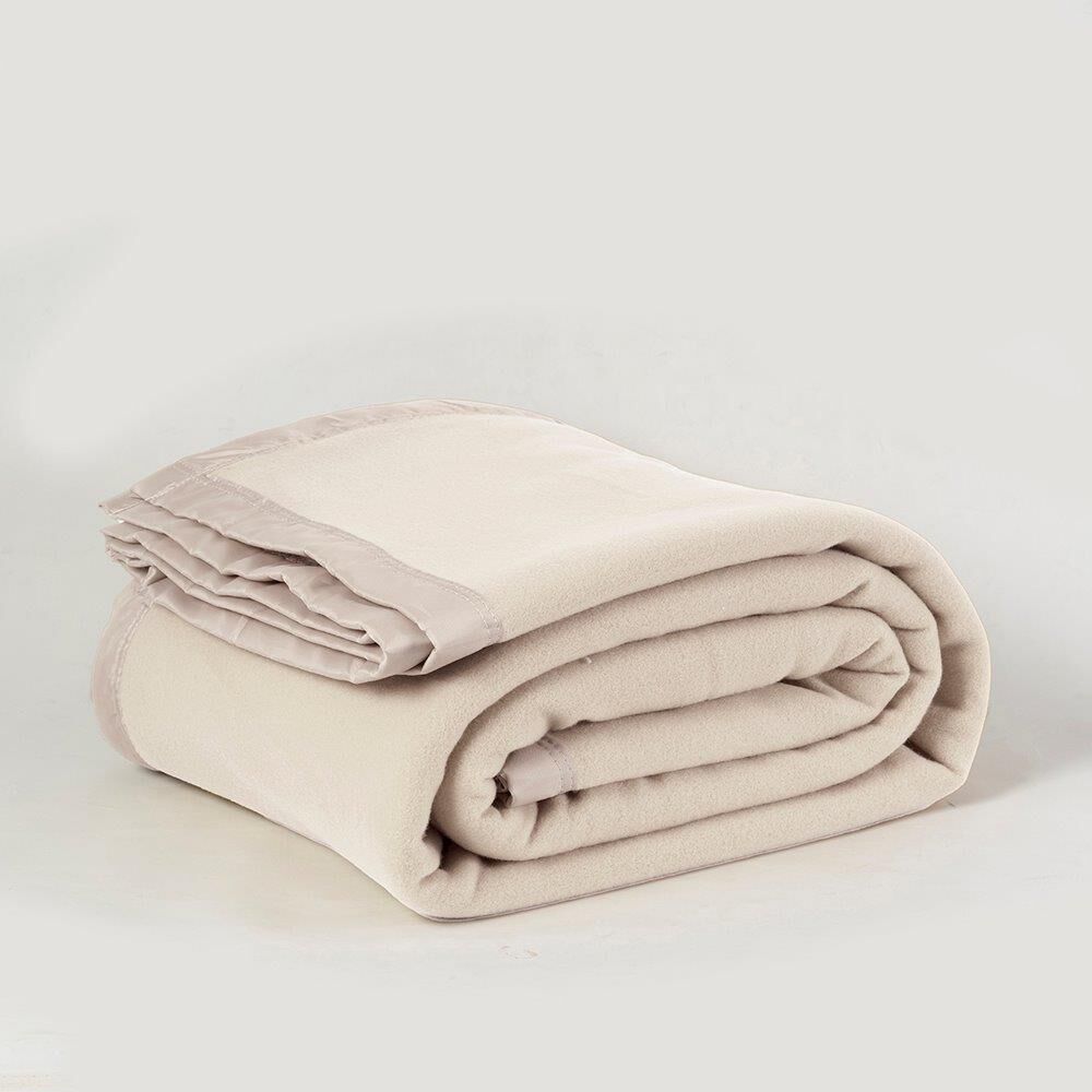 Frazada Polar Borde Satin Linea Hotel 1.5 Plaza Crudo image number 0.0