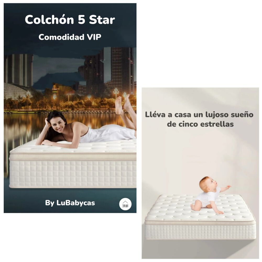 Colchón 2 Plazas 150x200x30cm Comprimido Pocket Lubabycas image number 3.0