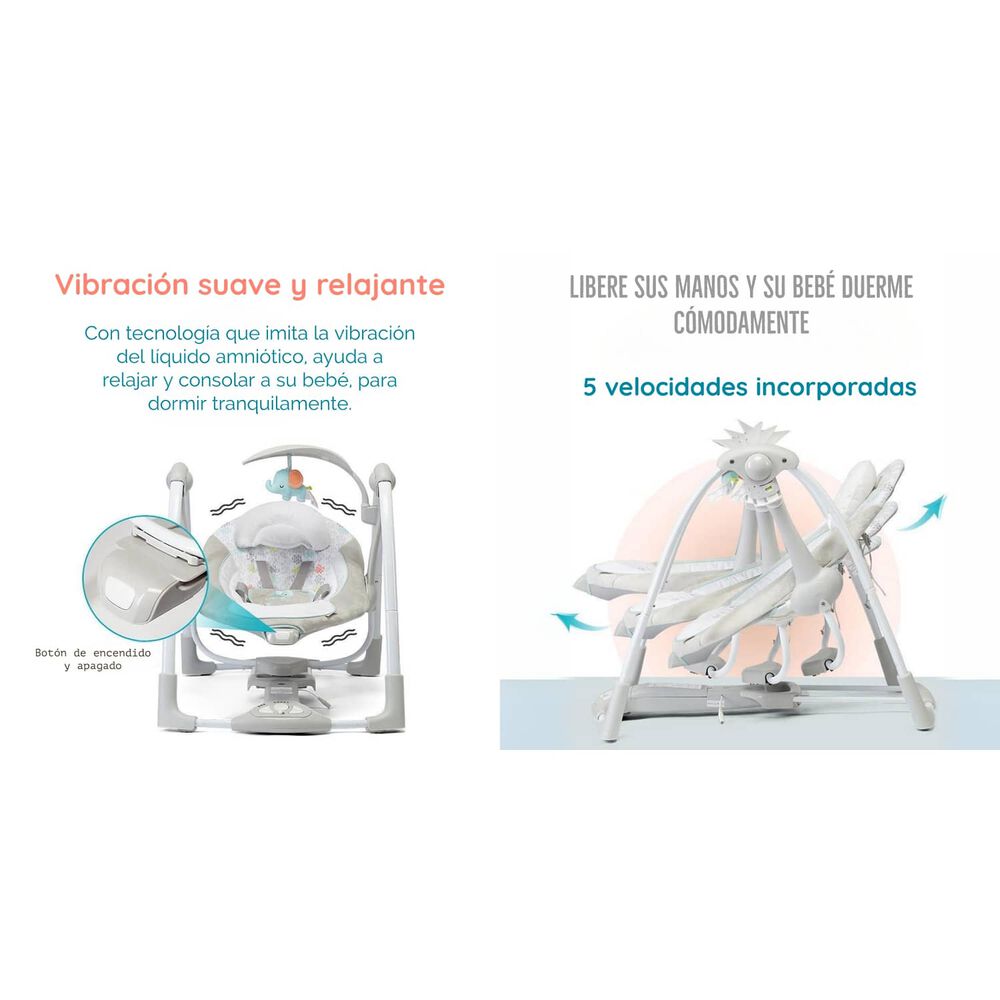 Columpio Mecedora El&eacute;ctrico Vibraci&oacute;n Ingenuity Lubabycas image number 2.0