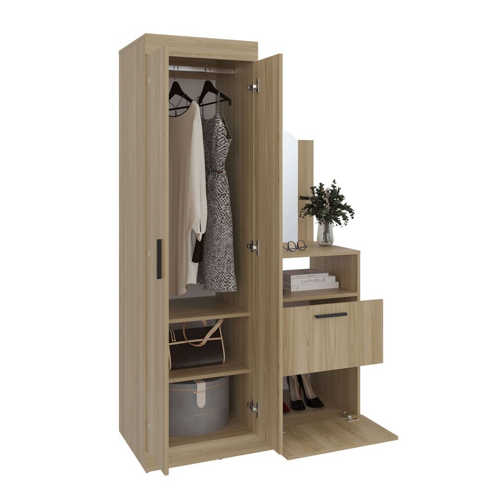Closet Comoda Con Espejo 3 Puertas 1 Cajon image number 2.0