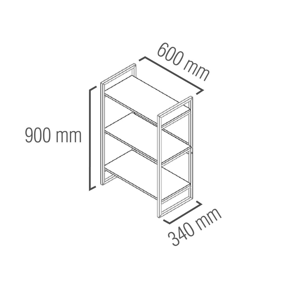 Repisa Dise&ntilde;o Industrial 3 Tablas 60cm X 30cm Cafe image number 1.0
