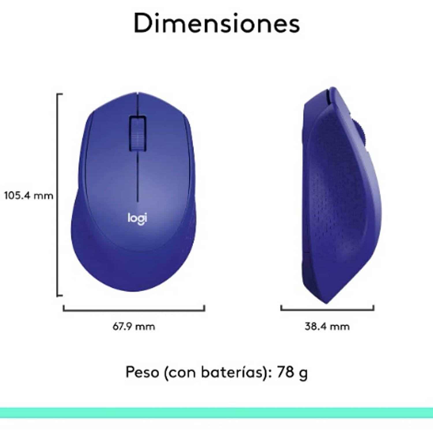 Mouse Inalambrico Logitech M280 Azul image number 6.0