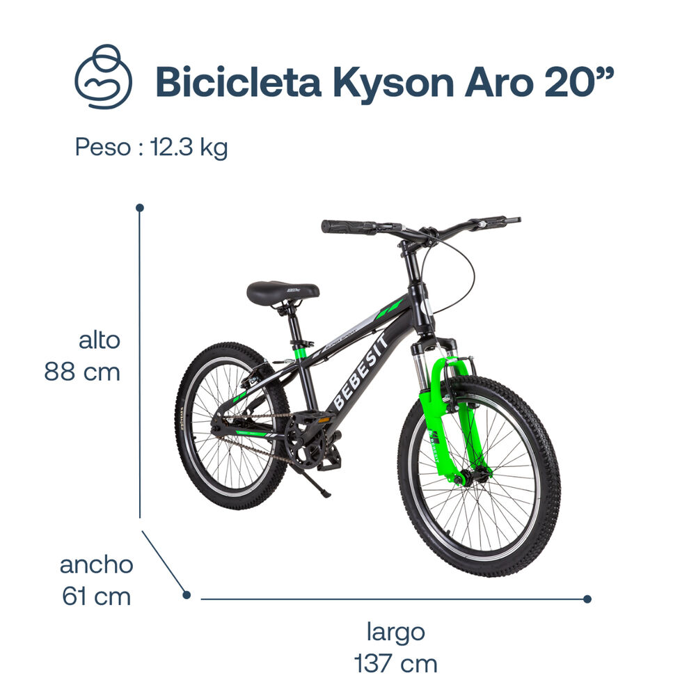 Bicicleta Infantil Kyson Aro 20 Verde Bebesit image number 7.0