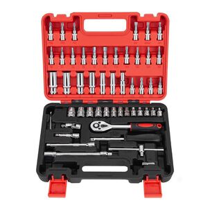 Juego De Dados Y Ratchet 53 Piezas Cr-v 1/4 Malet&iacute;n Mec&aacute;nica