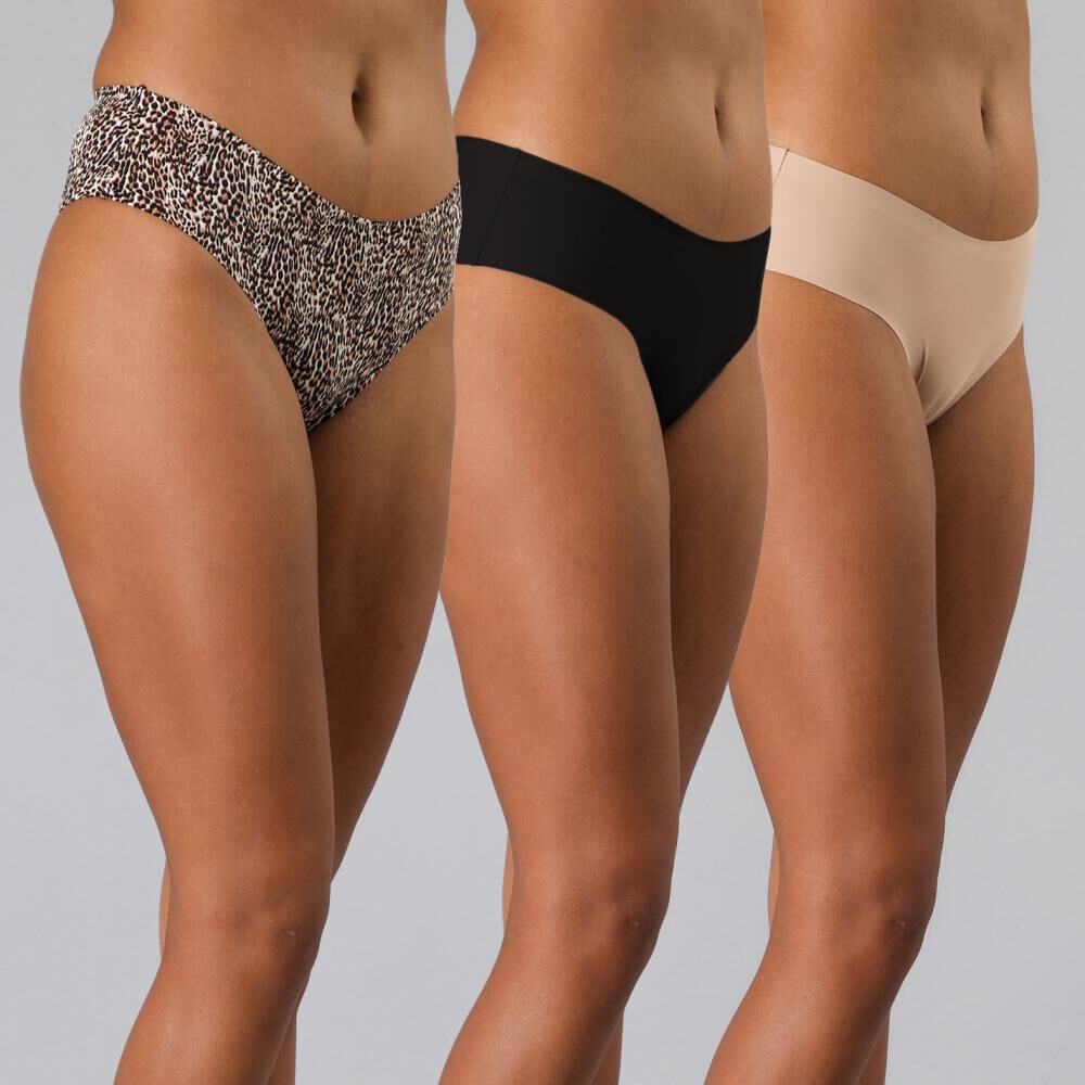 Pack 3x Pantaleta Micro Print Bonded Flores image number 0.0
