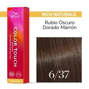 Tinte Para Cabello Wella Color Touch 6/37 Rubio Oscuro Dorado Marron 60ml