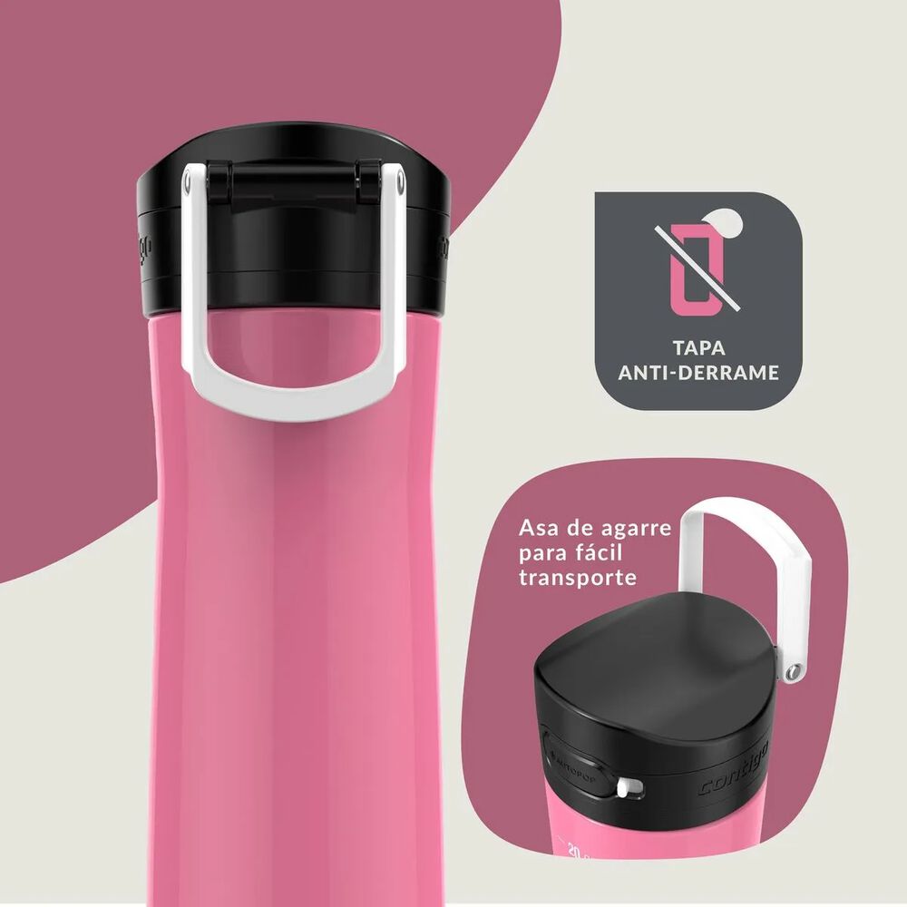Contigo Jackson Chill 2.0 Autopop Botella De Agua Acero Inoxidable 590ml - Rosado image number 6.0