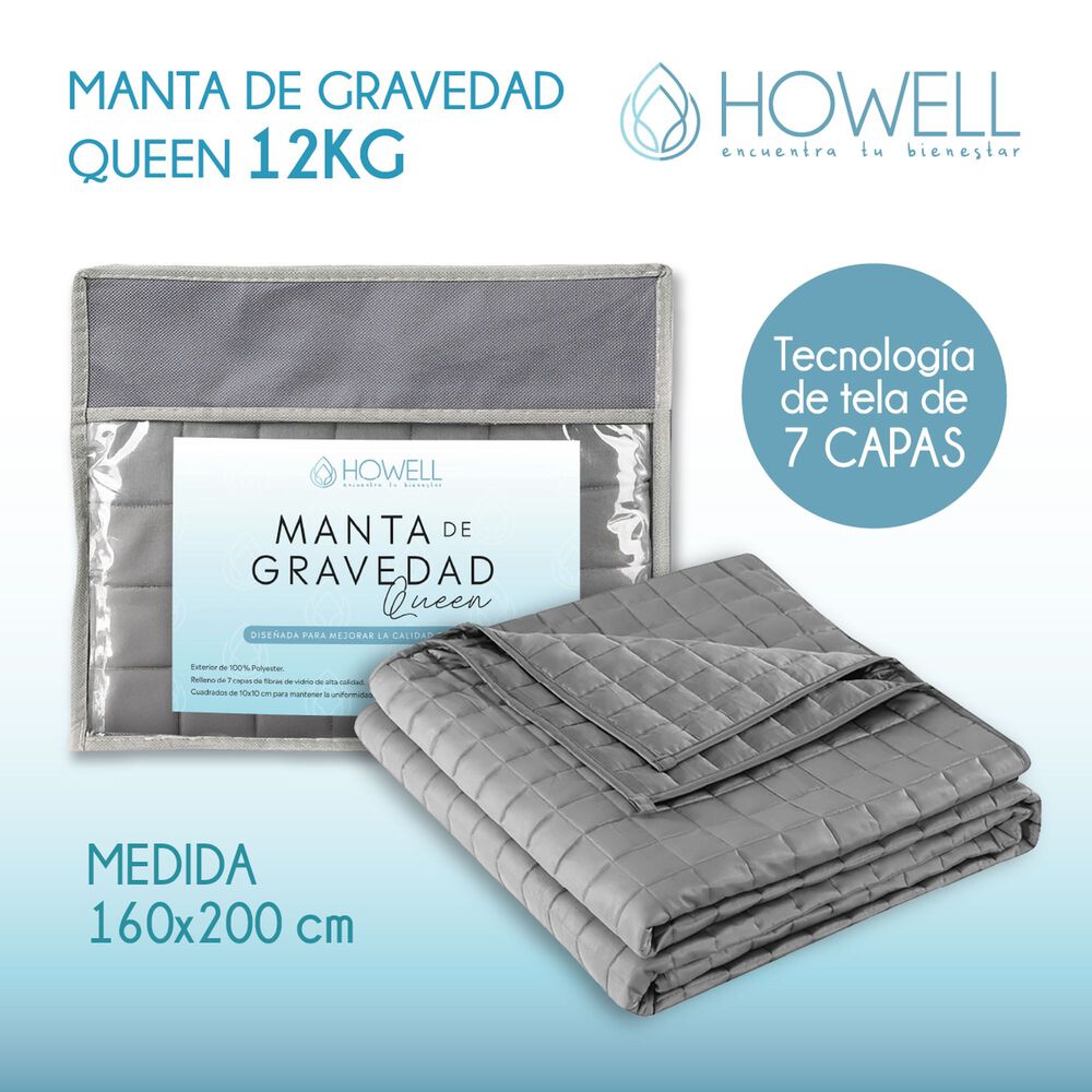Manta De Gravedad Pesada Howell Queen 12kg Trastornos Sue&ntilde;o image number 8.0