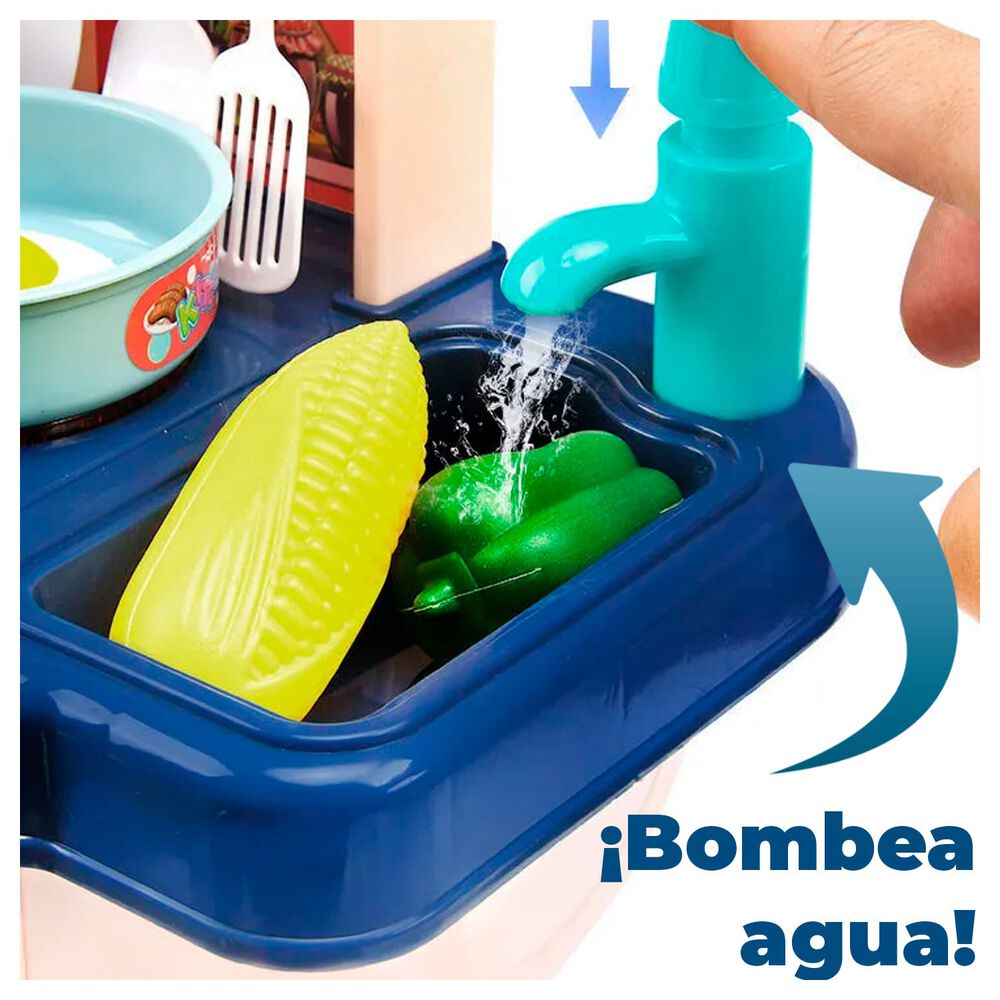 Cocina De Juguete Con Accesorios Con Estilo Moderno Azul image number 5.0