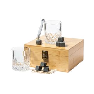 Set Whisky Utensilios Vasos Bambú Steger