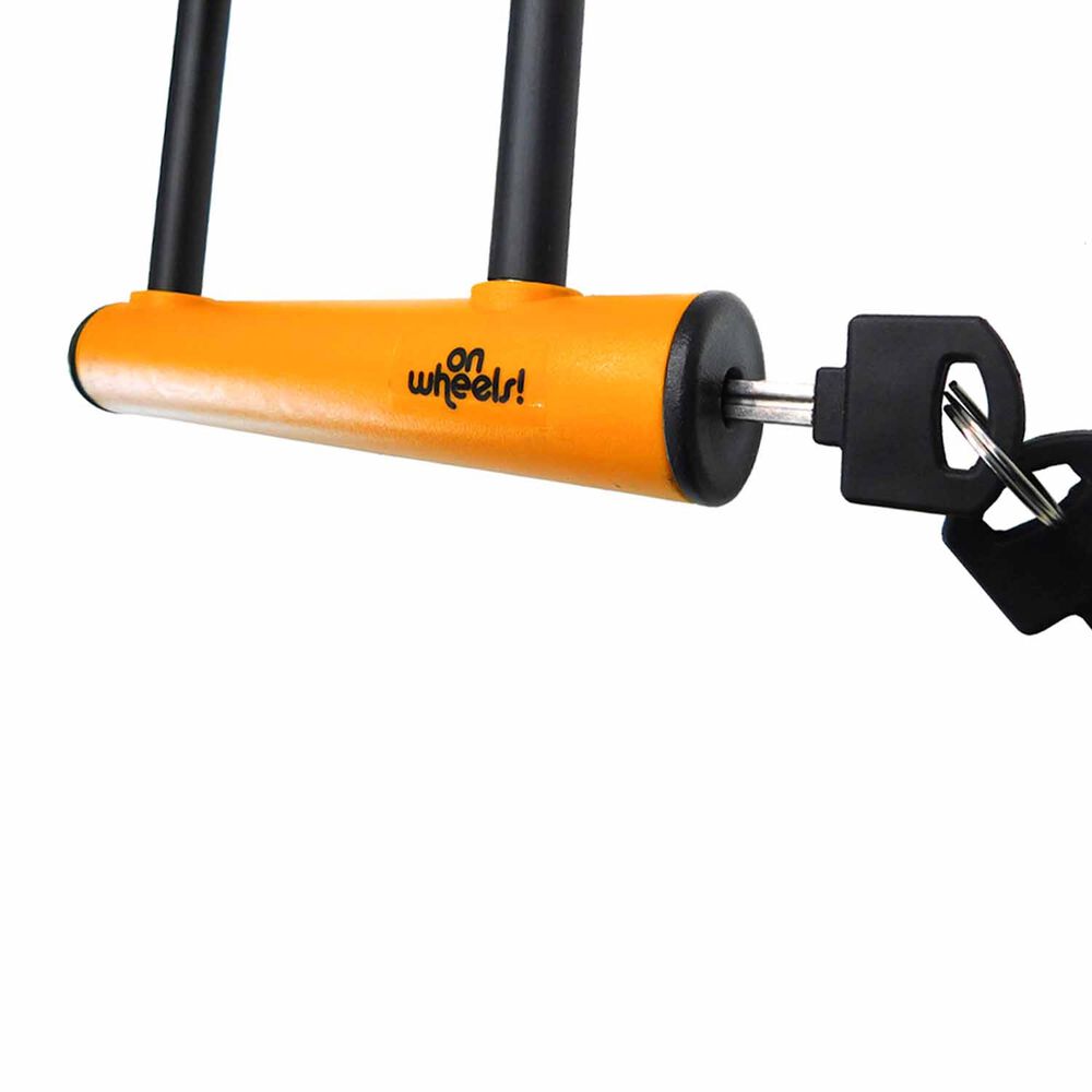 Candado U-lock Onwheels Largo Con Piola Y Soporte - Naranjo image number 4.0