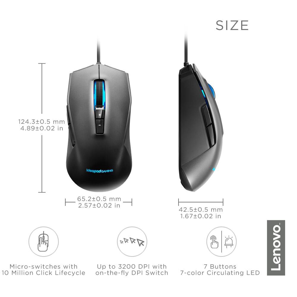 Mouse Gamer Lenovo Ideapad Gaming M100 Rgb image number 6.0