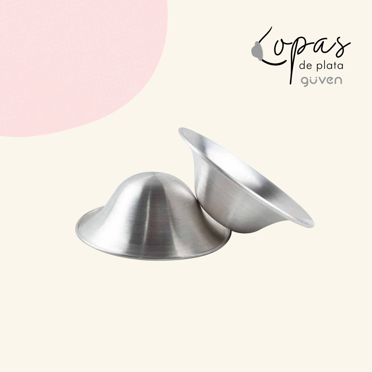 Copas De Lactancia Guven, Plata 999, 2 Unidades image number 1.0