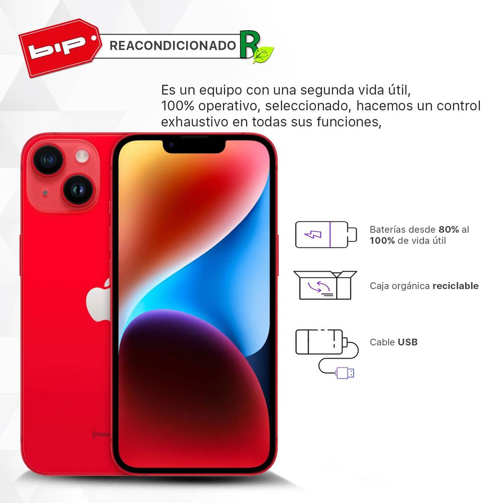 Iphone 14 Plus 128gb - Red - Reacondicionado -grado A image number 0.0
