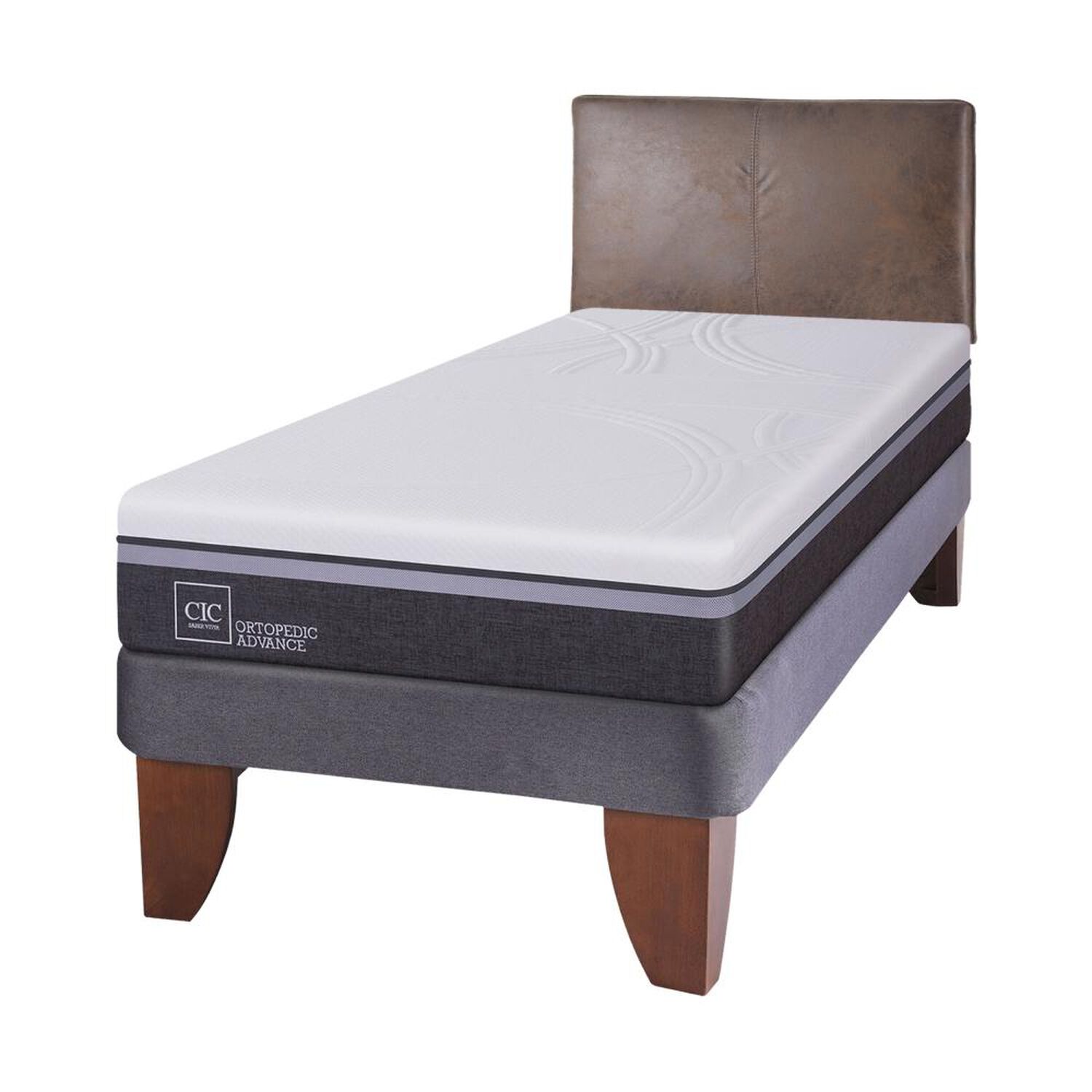 Cama Europea Cic Ortopedic Advance / 1.5 Plazas / Base Normal + Respaldo image number 1.0