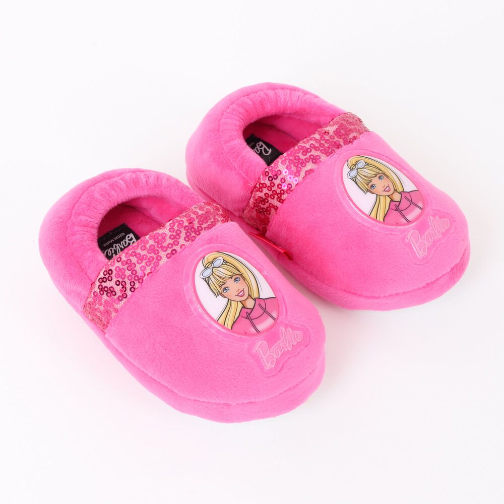 Pantufla Ni&ntilde;a Lentejuelas Logo Rosado Barbie image number 1.0