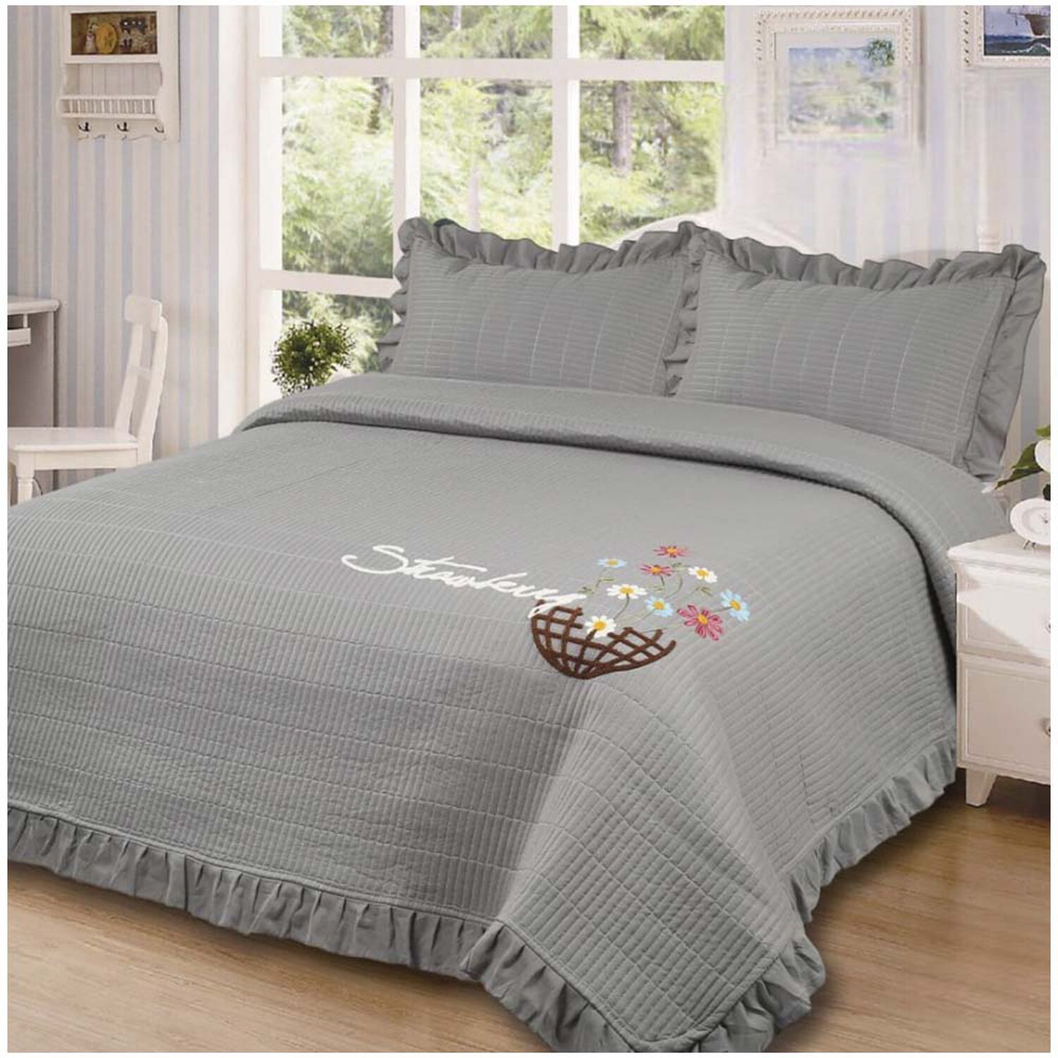 Cubrecama Tipo Quilt Bordado 2 Plazas-07 image number 1.0