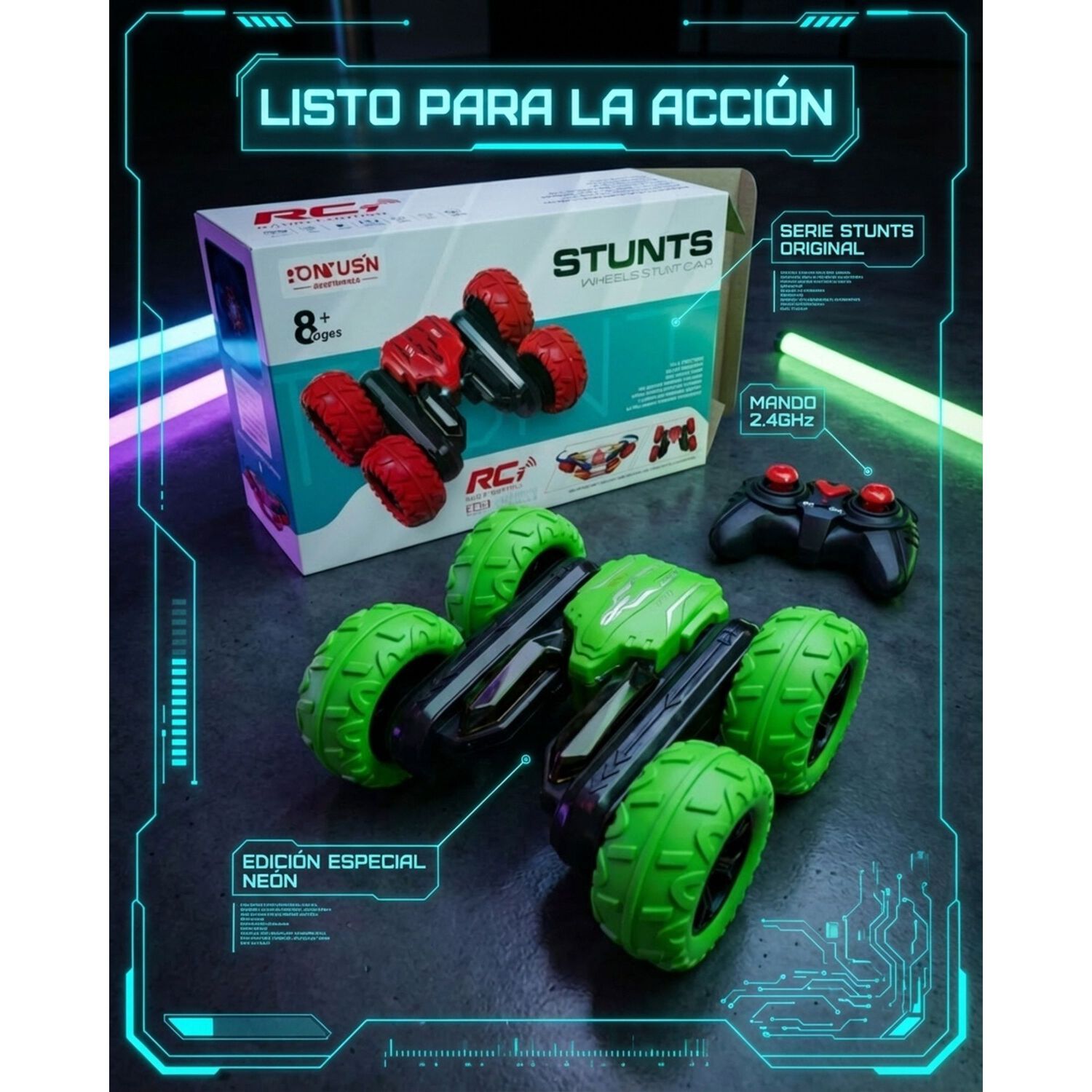 Auto Radio Controlado Extremo Doble Traccion Giro 360&deg; image number 6.0