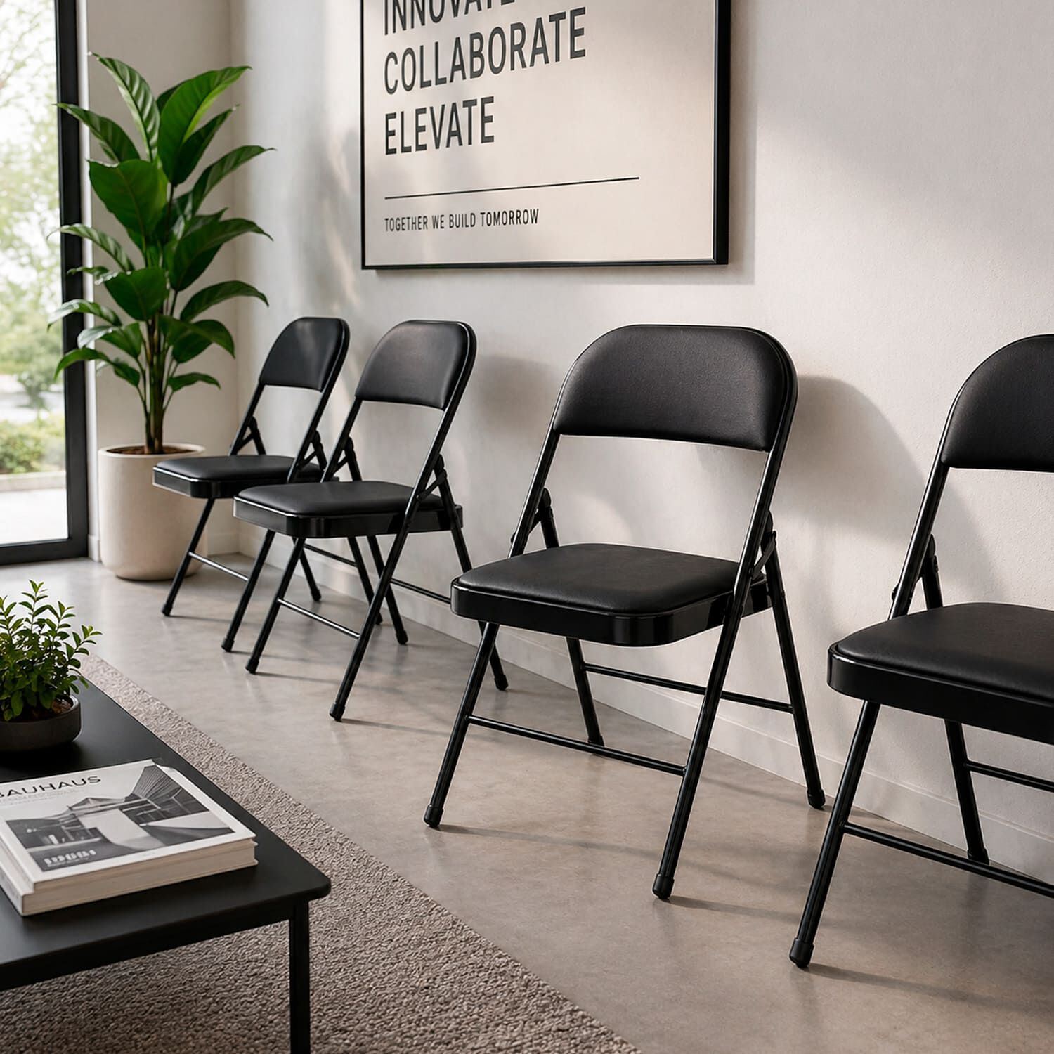 Silla Plegable Acolchada Negra Fold image number 3.0