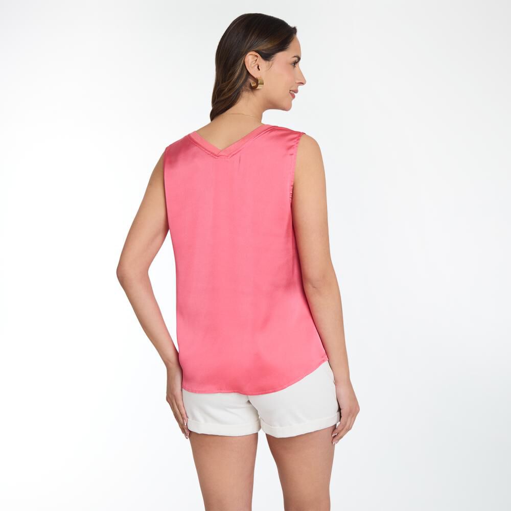 Blusa Regular Manga Corta Cuello V Mujer Kimera image number 3.0