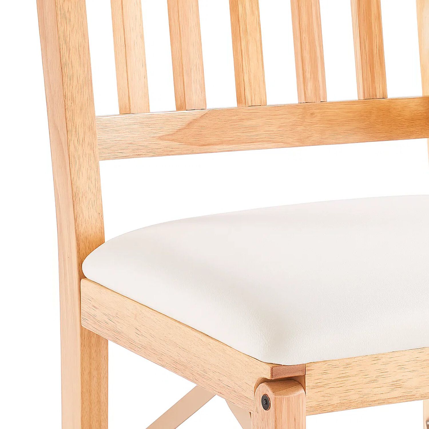 Silla Moderna Plegable De Madera Clara Con Tapizado Neutro image number 5.0